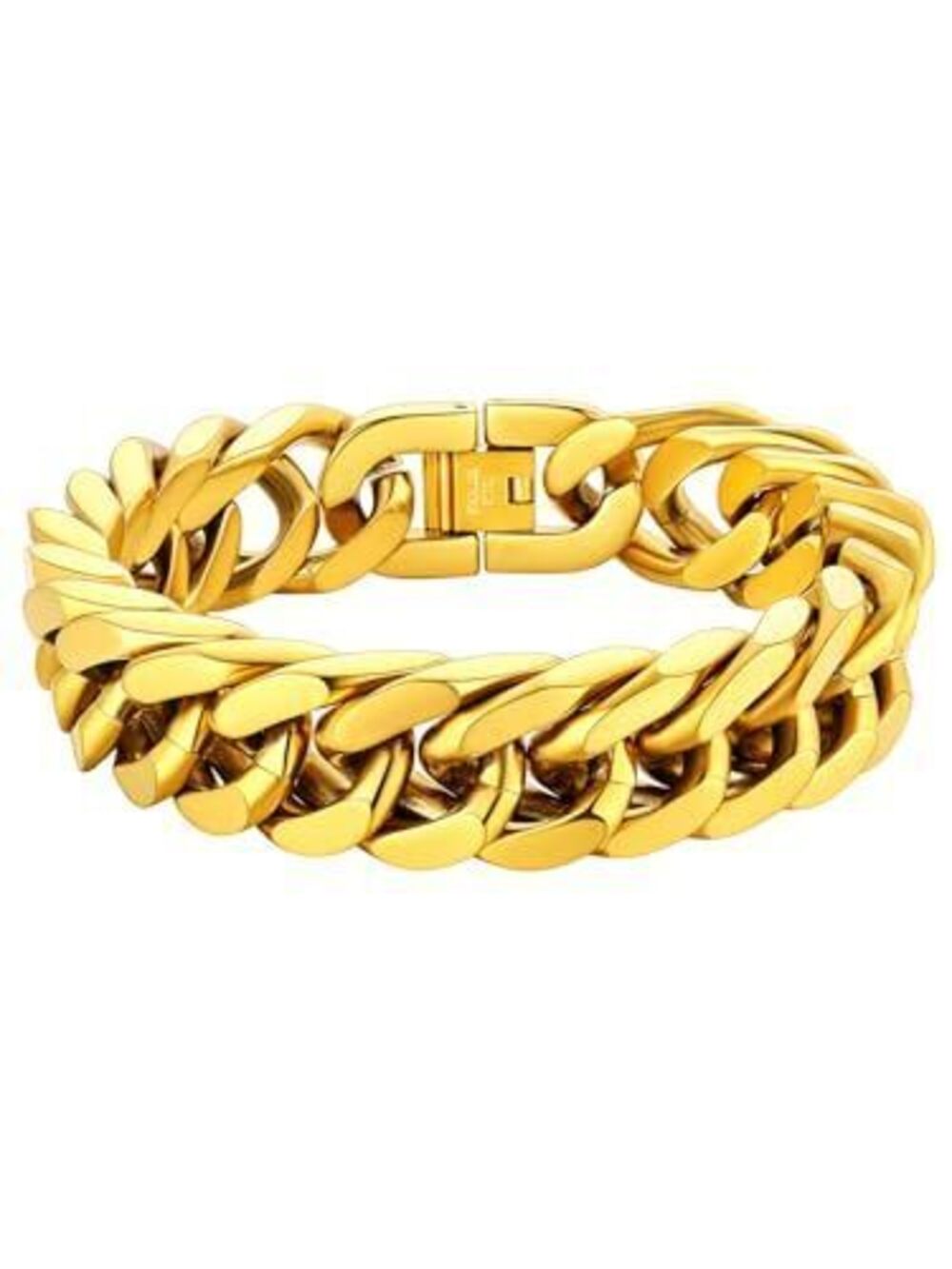 3762 18K Gold Plated Cuban Link Bracelet Stainless Steel Cuban Chain